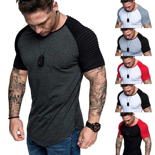 new four seasons men's casual slim fit fashion color matching t-shirt versatile sports top, White;black
new four seasons men's casual slim fit fashion color matching t-shirt versatile sports top, White;black