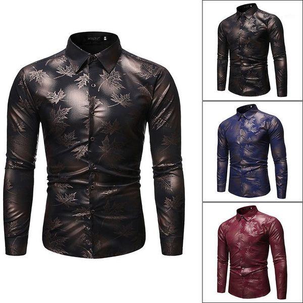 european and american casual plus-size men's fashion henry collar shirt maple flowered gold stamping printed long-sleeve shirt1, White;black
european and american casual plus-size men's fashion henry collar shirt maple flowered gold stamping printed long-sleeve shirt1, White;black