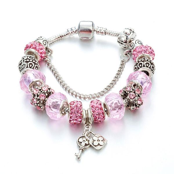 anklets annapaer brand pink key charm bracelets & bangles for women girls murano crystal beads fit pan diy jewelry b15151, Red;blue
anklets annapaer brand pink key charm bracelets & bangles for women girls murano crystal beads fit pan diy jewelry b15151, Red;blue