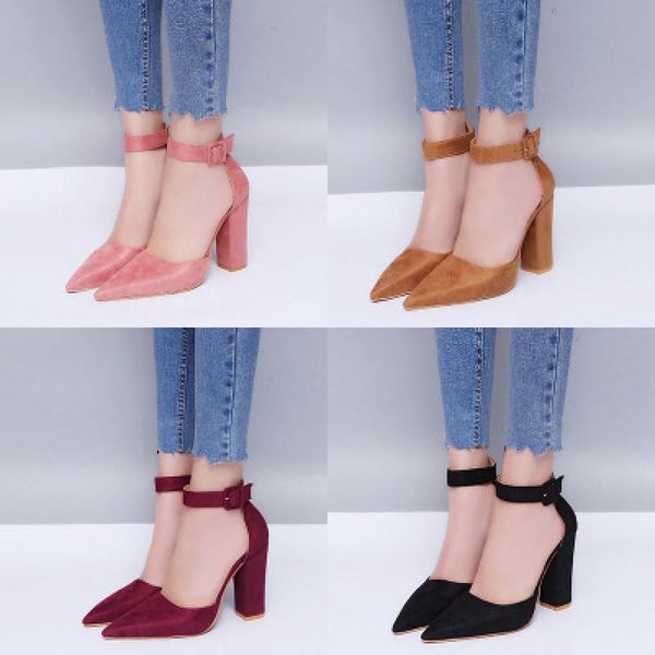 women fashion plus size high heels lady pointed buckle hollow shoes wedding pumps, Black
women fashion plus size high heels lady pointed buckle hollow shoes wedding pumps, Black