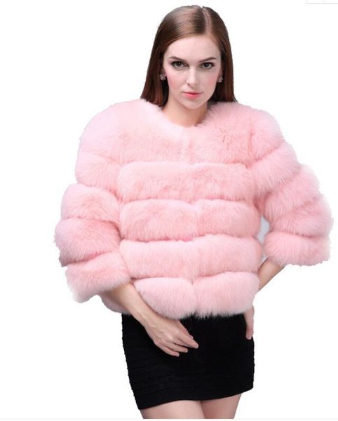 european and american autumn and winter women's imitation fox fur coat new slim short stitching artificial wool top, Black
european and american autumn and winter women's imitation fox fur coat new slim short stitching artificial wool top, Black