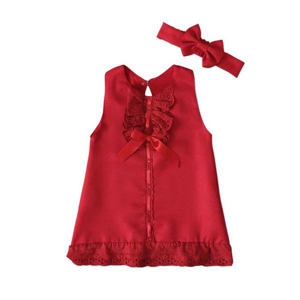 girl's dresses kids clothes baby girl dress born sleeveless casual maxi bow headband set outfit, Red;yellow 
girl's dresses kids clothes baby girl dress born sleeveless casual maxi bow headband set outfit, Red;yellow