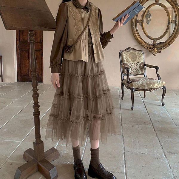 2020 autumn and winter two piece outfits for women new female student fashion suit retro hong kong style shirt vest veil skirt1, Gray
2020 autumn and winter two piece outfits for women new female student fashion suit retro hong kong style shirt vest veil skirt1, Gray