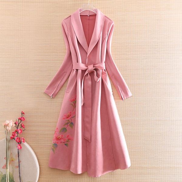 trench coat for women slim hand painted flowers fashion coat high-end lady suede outerwear female s-xl, Tan;black
trench coat for women slim hand painted flowers fashion coat high-end lady suede outerwear female s-xl, Tan;black