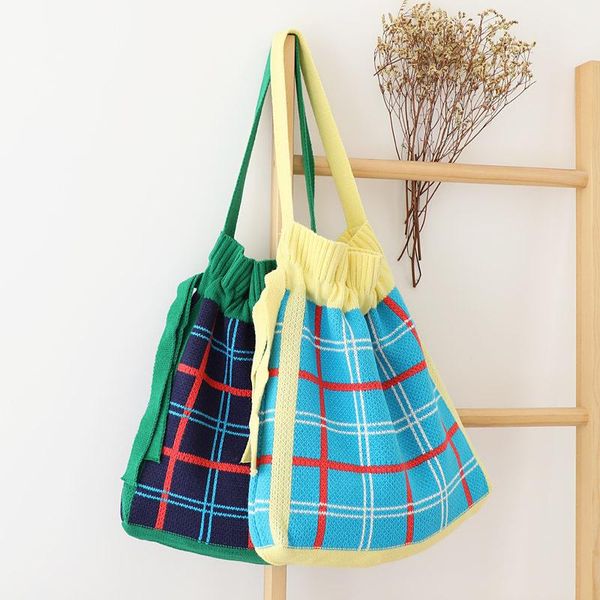 vintage tartan crochet handbag female fall&winter knitting drawstring handle bag 2020 women casual candy color shoulder bag
vintage tartan crochet handbag female fall&winter knitting drawstring handle bag 2020 women casual candy color shoulder bag