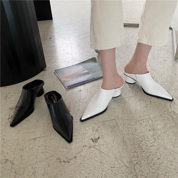 pointed toe shoes woman 2021 square heel med low female mule slipper cover block mules fabric rome rubber basic hoof heels slide, Black
pointed toe shoes woman 2021 square heel med low female mule slipper cover block mules fabric rome rubber basic hoof heels slide, Black