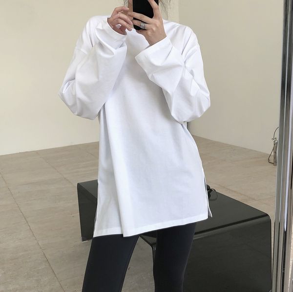 new 2021 spring o-neck t shirts long sleeve cotton material boyfriend style loose women tees k73w, White
new 2021 spring o-neck t shirts long sleeve cotton material boyfriend style loose women tees k73w, White