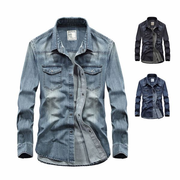 casual denim shirts men long sleeve shirt button down cotton washed jeans shirts mens spring autumn mens work dress shirt xxxxl, White;black
casual denim shirts men long sleeve shirt button down cotton washed jeans shirts mens spring autumn mens work dress shirt xxxxl, White;black