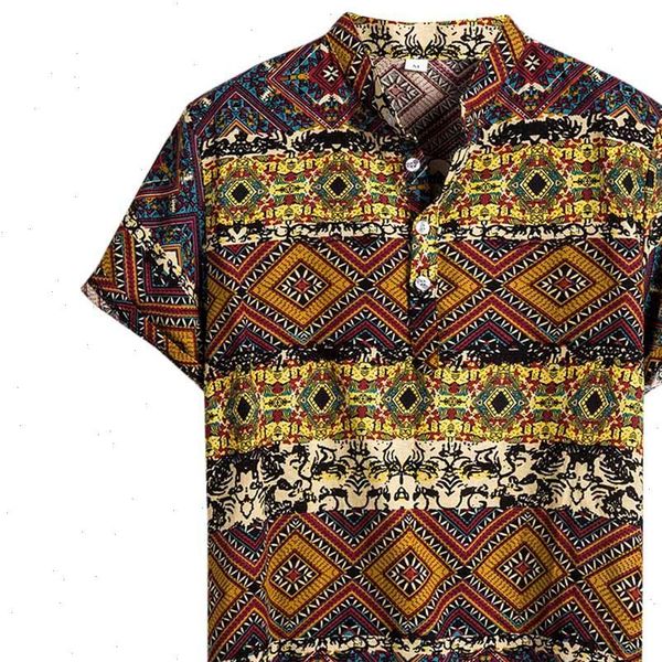 mens shirt ethnic turn down collar short sleeve casual cotton linen printing hawaiian shirt blouse shirts men camisa masculina, White;black 
mens shirt ethnic turn down collar short sleeve casual cotton linen printing hawaiian shirt blouse shirts men camisa masculina, White;black