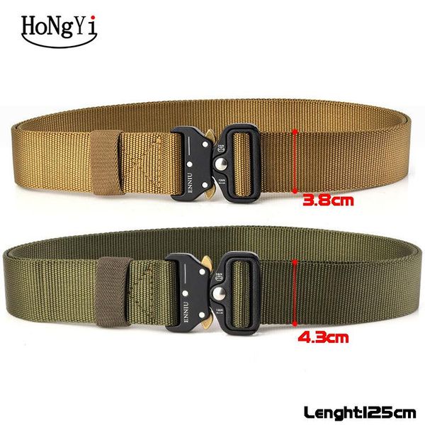 hongyi men's tactical belt nylon army belt outdoor metal buckle heavy duty training hunting, Black;brown
hongyi men's tactical belt nylon army belt outdoor metal buckle heavy duty training hunting, Black;brown