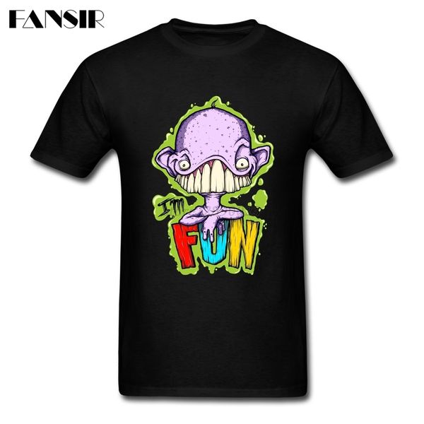 sport rock tees shirt men man's short sleeve crewneck cotton i'm fun monster clothing men t shirt