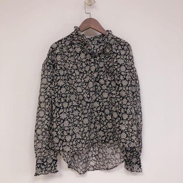 women's blouses & shirts irregular blouse ruffles two colors long sleeve floral printing vintage female shirt, White
women's blouses & shirts irregular blouse ruffles two colors long sleeve floral printing vintage female shirt, White