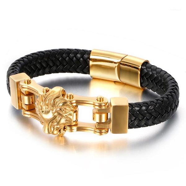 stainless steel wolf/lion men bracelet charm vintage punk leather bracelet men handmade fashion for jewelry gift1, Golden;silver
stainless steel wolf/lion men bracelet charm vintage punk leather bracelet men handmade fashion for jewelry gift1, Golden;silver