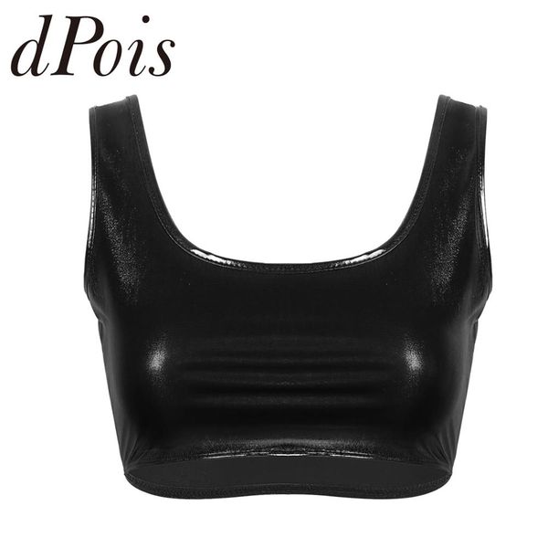 women sports bras shiny metallic bodice u neckline sleeveless racer back yoga sport bra for gym workout activewear dance, White;black
women sports bras shiny metallic bodice u neckline sleeveless racer back yoga sport bra for gym workout activewear dance, White;black