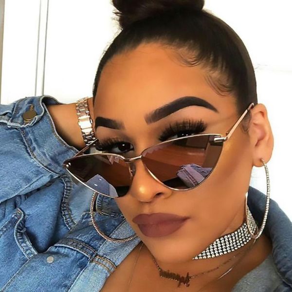 sunglasses designer inspired women metal frame big triangular cat eye female 90s mirror shades, White;black
sunglasses designer inspired women metal frame big triangular cat eye female 90s mirror shades, White;black