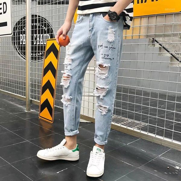men denim jeans summer stretchy ripped hole ninth pants mens jeans streetwear 2020 fashion harajuku straight pants1, Blue
men denim jeans summer stretchy ripped hole ninth pants mens jeans streetwear 2020 fashion harajuku straight pants1, Blue