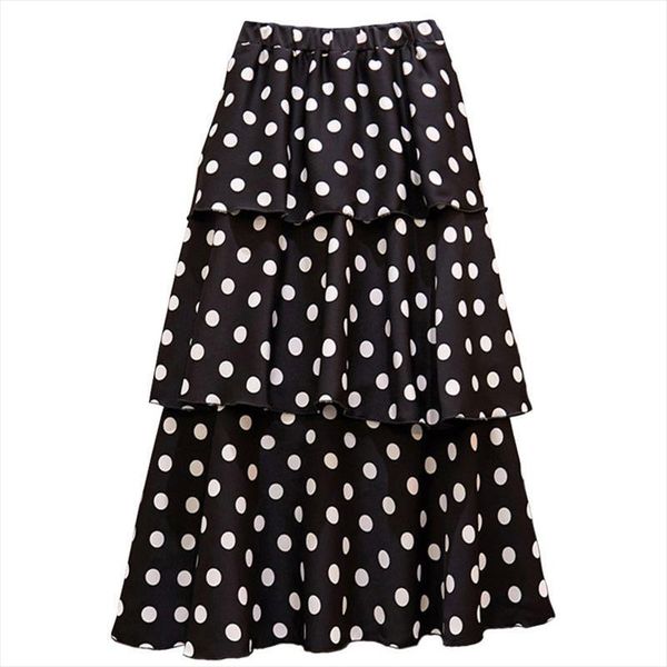 women skirts 2020 floral dot printed a line long skirts chiffon ruffles pleated girls beach holidays casual m 4xl, Black
women skirts 2020 floral dot printed a line long skirts chiffon ruffles pleated girls beach holidays casual m 4xl, Black