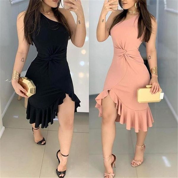 womens summer casual pullover one shoulder sleeveless knotted ruffled split ladies bodycon party midi dress1, Black;gray
womens summer casual pullover one shoulder sleeveless knotted ruffled split ladies bodycon party midi dress1, Black;gray
