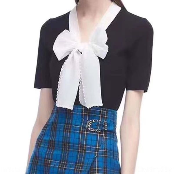 roizw gewen spring and summer 2020 foreign style butterfly butterfly bow knitti solid color thin women's v-neck design versatile ladies, White;black
roizw gewen spring and summer 2020 foreign style butterfly butterfly bow knitti solid color thin women's v-neck design versatile ladies, White;black
