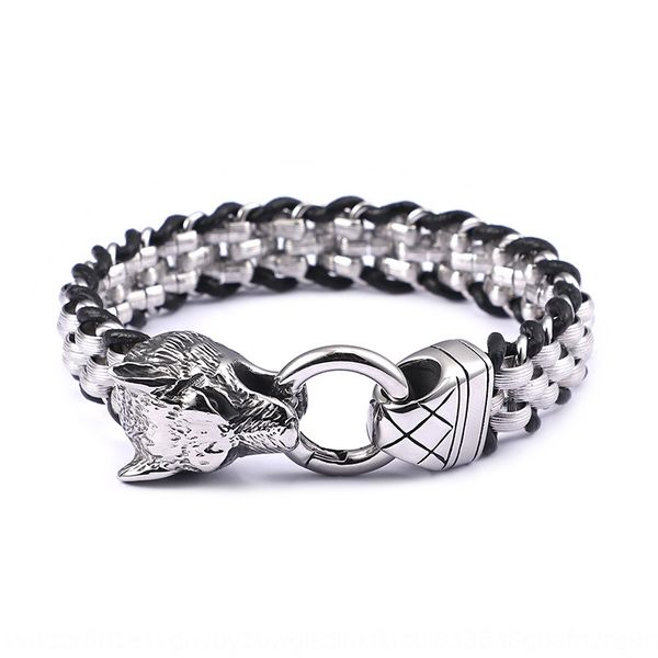 punk style accessories stainless steel wolf head accessory ringbracelet ring ringtitanium steel woven leather rope men's domineering br, Golden;silver
punk style accessories stainless steel wolf head accessory ringbracelet ring ringtitanium steel woven leather rope men's domineering br, Golden;silver