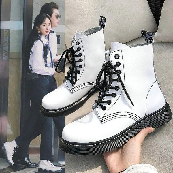 cowhide boots women's autumn new women's boots white british style retro motorcycle leather short women1, Black
cowhide boots women's autumn new women's boots white british style retro motorcycle leather short women1, Black