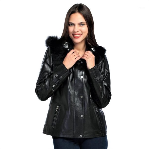 lambskin woman black leather hooded jacket outdoor motorcycle sheepskin metal snap button zipper satin lining gifts for woman1
lambskin woman black leather hooded jacket outdoor motorcycle sheepskin metal snap button zipper satin lining gifts for woman1