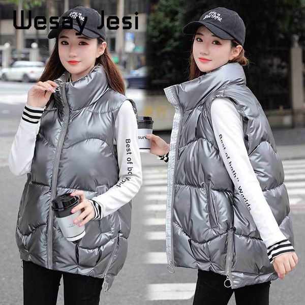 glossy autumn winter female vest coat casual shiny fabric waistcoat women thick warm waterproof sleevless lady jacket plus size 1023, Black;white
glossy autumn winter female vest coat casual shiny fabric waistcoat women thick warm waterproof sleevless lady jacket plus size 1023, Black;white