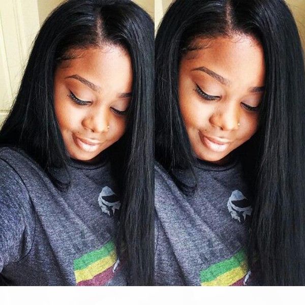 straight yaki lace front human hair wig preplucked hairline unprocessed virgin brazilian light yaki full lace wigs for black women, Black;brown
straight yaki lace front human hair wig preplucked hairline unprocessed virgin brazilian light yaki full lace wigs for black women, Black;brown