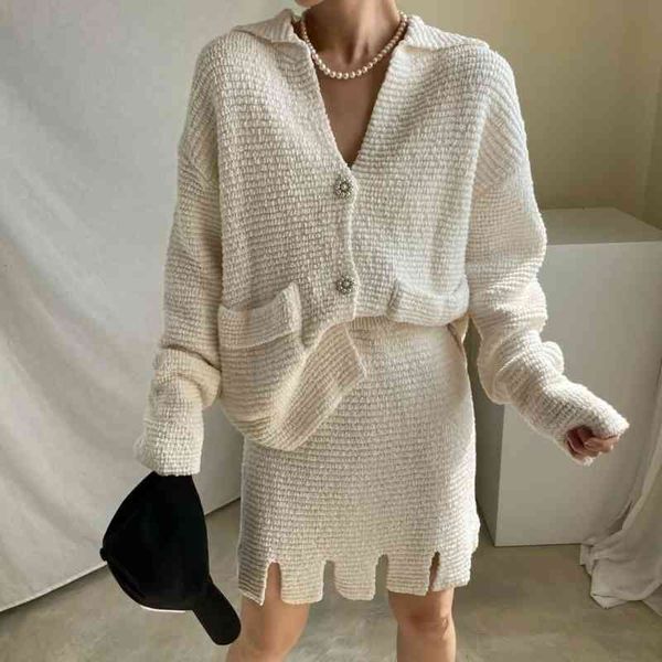 two piece dress korean chic temperament lapel white knitted cardigan coat solid sweaters mini irregular skirt autumn 2 sets fashion wild 8gt
two piece dress korean chic temperament lapel white knitted cardigan coat solid sweaters mini irregular skirt autumn 2 sets fashion wild 8gt