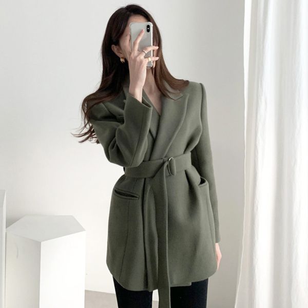 2021 New Elegant Korean Women's Autumn Sashed Thin Woolen Lapel Collar Solid Camel Wool Warm Black Jacket CQWF
2021 New Elegant Korean Women's Autumn Sashed Thin Woolen Lapel Collar Solid Camel Wool Warm Black Jacket CQWF