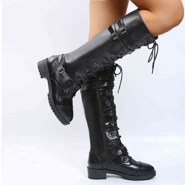 boot chunky platform leather knee high boots women retro punk height increasing long woman lace up booties winter botas mujer 22, Black
boot chunky platform leather knee high boots women retro punk height increasing long woman lace up booties winter botas mujer 22, Black
