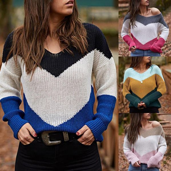 sueteres de mujer para invierno women fashion v-neck loose color contrast long sleeves sweater camisolas de inverno mulher, White;black
sueteres de mujer para invierno women fashion v-neck loose color contrast long sleeves sweater camisolas de inverno mulher, White;black