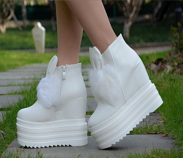 2020 winter and new incline with 13cm muffin real thick rabbit ears high female heels shoes ypcu, Black
2020 winter and new incline with 13cm muffin real thick rabbit ears high female heels shoes ypcu, Black