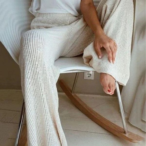 mjartoria winter autumn knitted wide leg pants women korean solid pit long trousers elastic lace up pants plus size sweatpants 201111, Black;white
mjartoria winter autumn knitted wide leg pants women korean solid pit long trousers elastic lace up pants plus size sweatpants 201111, Black;white
