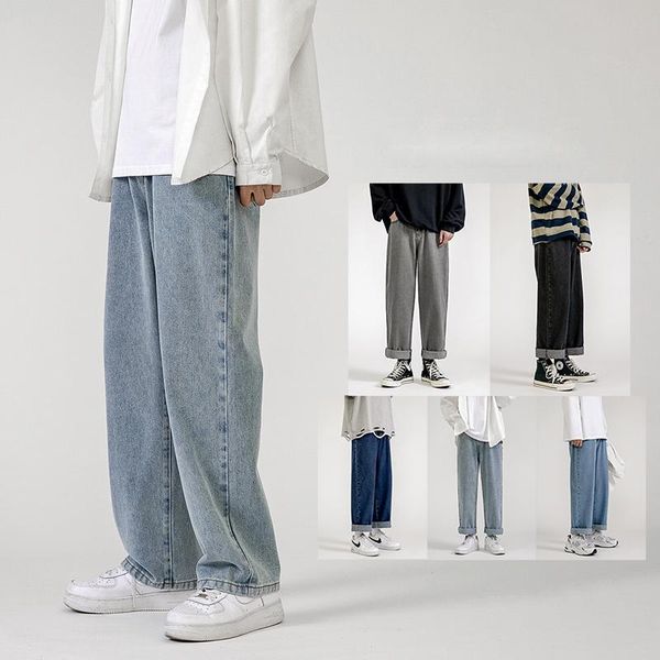 men's jeans spring retro denim pants men and women straight cowboy trousers fashion causal street cotton loose jean male female, Blue
men's jeans spring retro denim pants men and women straight cowboy trousers fashion causal street cotton loose jean male female, Blue