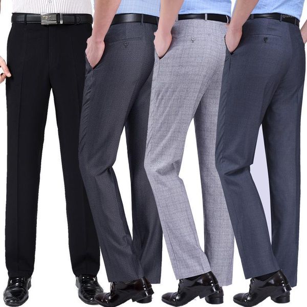 summer men's trousers thin business casual pants anti wrinkle smooth dress wash wear for men suit pants loose flat1, White;black
summer men's trousers thin business casual pants anti wrinkle smooth dress wash wear for men suit pants loose flat1, White;black
