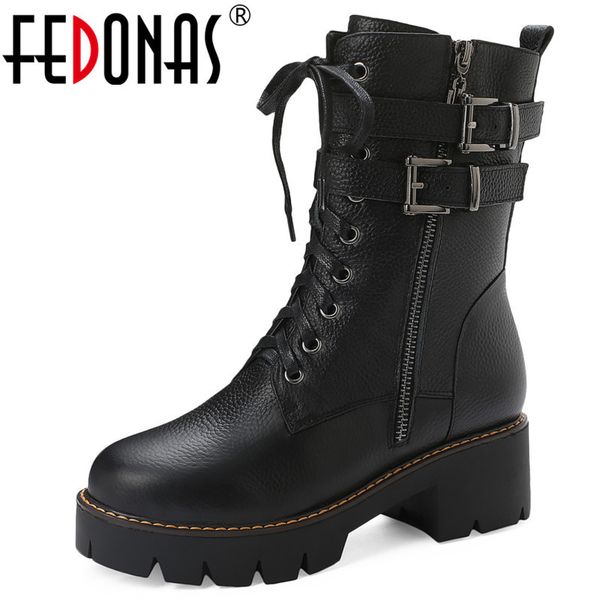 fedonas motorcycle boots women autumn winter genuine leather party casual shoes woman cross-tied round toe side zipper boots 1026, Black
fedonas motorcycle boots women autumn winter genuine leather party casual shoes woman cross-tied round toe side zipper boots 1026, Black