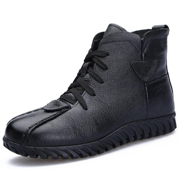 cs823 women snow boots winter warm shoes 100% genuine leather thick wool ankle boots for women fur flat female botas, Black
cs823 women snow boots winter warm shoes 100% genuine leather thick wool ankle boots for women fur flat female botas, Black