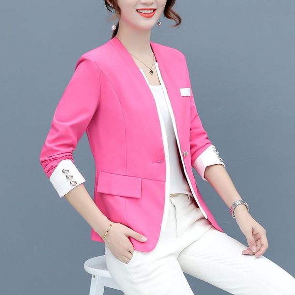 women's suits & blazers women and jackets 2021 plus size womens blouses blazer feminino korean fashion clothing, White;black