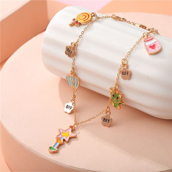 factory direct new korean sweet popular childrens kids baby b f lollipop fairy stick alloy dripping colorful animal star jewelry bracelet, Silver
factory direct new korean sweet popular childrens kids baby b f lollipop fairy stick alloy dripping colorful animal star jewelry bracelet, Silver