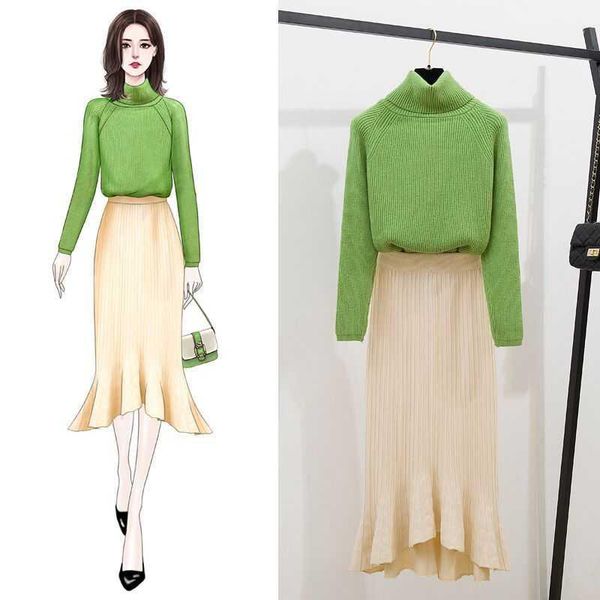 2020 winter dress female turtleneck sweater fishtail bodycon mid-calf knitted skirt two piece suits vestidos1, Gray
2020 winter dress female turtleneck sweater fishtail bodycon mid-calf knitted skirt two piece suits vestidos1, Gray