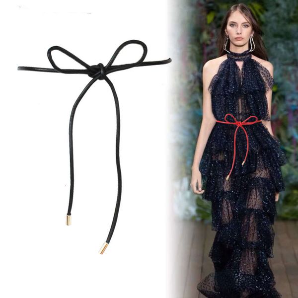 women's small decorative belt dress simple and versatile leather with shirt binding sheepskin rope knot thin waist chain, Black;brown
women's small decorative belt dress simple and versatile leather with shirt binding sheepskin rope knot thin waist chain, Black;brown