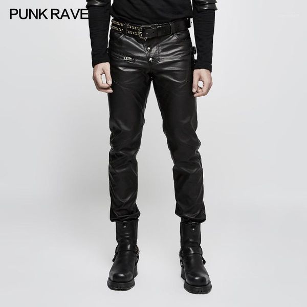 men's pants punk rave mens fashion street style faux leather trousers personality hip hop long1, Black
men's pants punk rave mens fashion street style faux leather trousers personality hip hop long1, Black