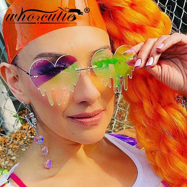 rimless melting dripping heart sunglasses women 2020 brand design cat eye frame vintage fashion red pink sun glasses shades s333, White;black
rimless melting dripping heart sunglasses women 2020 brand design cat eye frame vintage fashion red pink sun glasses shades s333, White;black