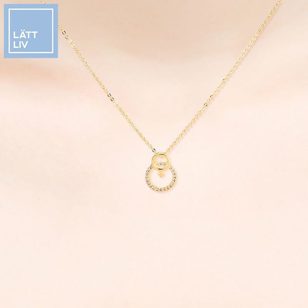 lattliv беззаботнеее простое чистое красное ожерелье золото алмазные элегантные цепочки ключицы инкрустированы белым камнем, Silver