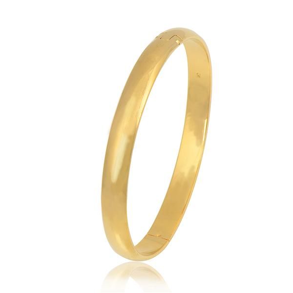 wholesale yellow gold-color clear round cubic zirconia bangle no nickel, Black