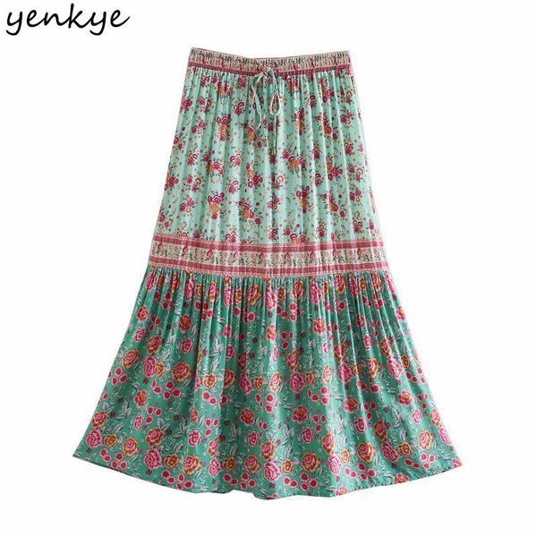 yenkye sweet floral print holiday boho skirt women drawstring elastic high waist casual pleated skirt femme summer long jupe, Black
yenkye sweet floral print holiday boho skirt women drawstring elastic high waist casual pleated skirt femme summer long jupe, Black