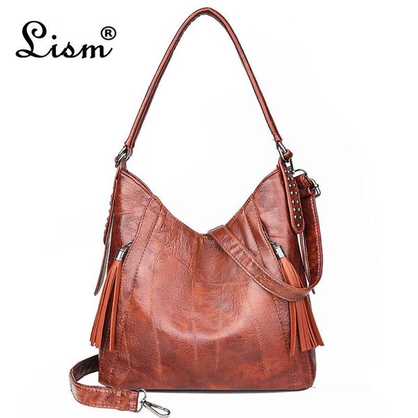 women leather handbags high qualit tassel rivet female shoulder crossbody bags for women casual tote bag vintage sac a main new
women leather handbags high qualit tassel rivet female shoulder crossbody bags for women casual tote bag vintage sac a main new