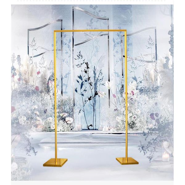 square metal wedding arch shiny gold plated arch backdrop stand stage rectangular flower decoration
square metal wedding arch shiny gold plated arch backdrop stand stage rectangular flower decoration