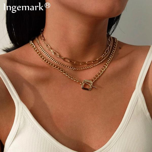 pendant necklaces punk iron chain toggle clasp necklace women collares wedding multilayer snake lariat square choker femme, Silver
pendant necklaces punk iron chain toggle clasp necklace women collares wedding multilayer snake lariat square choker femme, Silver